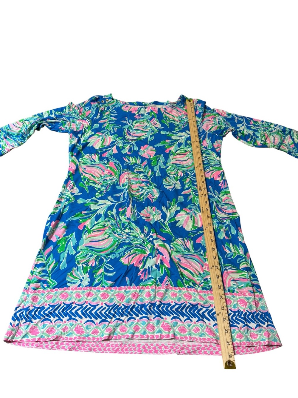 Lilly Pulitzer Blue Pink Green Floral Shift Dress HTF RARE XXL - Picture 3 of 6